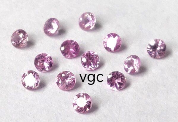 Natural Pink Sapphire 2mm Round Diamond Faceted Cut – AAA Quality Pink Sapphire Round Diamond Cut 2mm