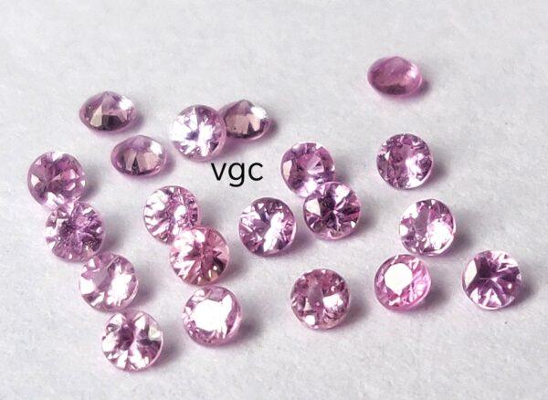 Natural Pink Sapphire 2.75 mm Round Diamond Faceted Cut – AAA Quality Pink Sapphire Round Diamond Cut 2.75mm