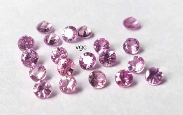 Natural Pink Sapphire 2.75 mm Round Diamond Faceted Cut – AAA Quality Pink Sapphire Round Diamond Cut 2.75mm