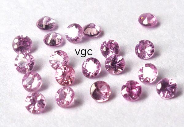 Natural Pink Sapphire 2.75 mm Round Diamond Faceted Cut – AAA Quality Pink Sapphire Round Diamond Cut 2.75mm