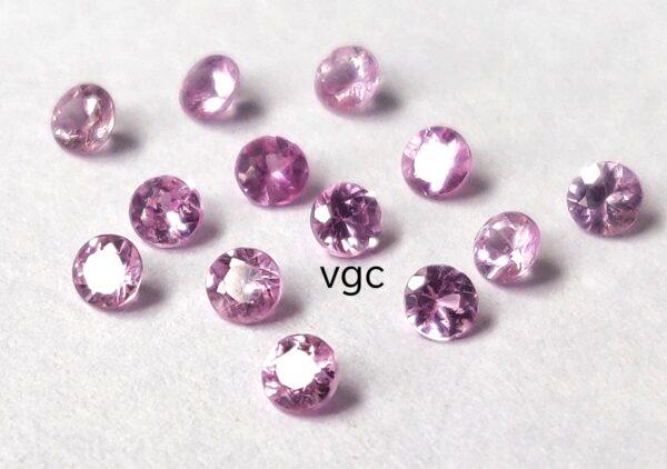 Natural Pink Sapphire 2.75 mm Round Diamond Faceted Cut – AAA Quality Pink Sapphire Round Diamond Cut 2.75mm