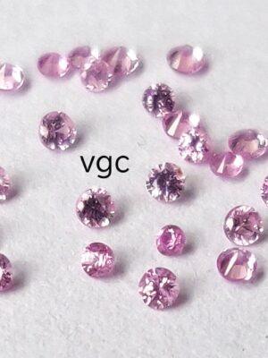 Natural Pink Sapphire 1 mm Round Diamond Faceted Cut – AAA Quality Pink Sapphire Round Diamond Cut 1mm