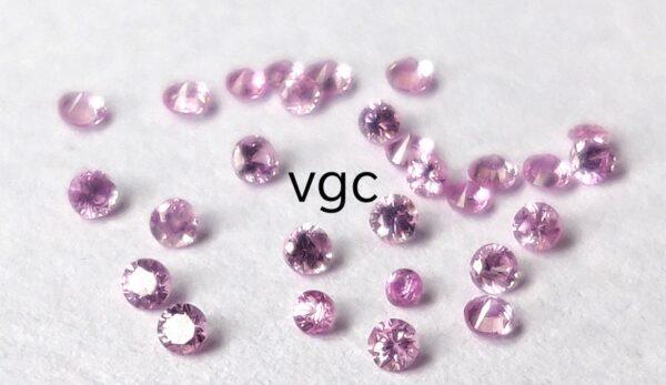 Natural Pink Sapphire 1 mm Round Diamond Faceted Cut – AAA Quality Pink Sapphire Round Diamond Cut 1mm