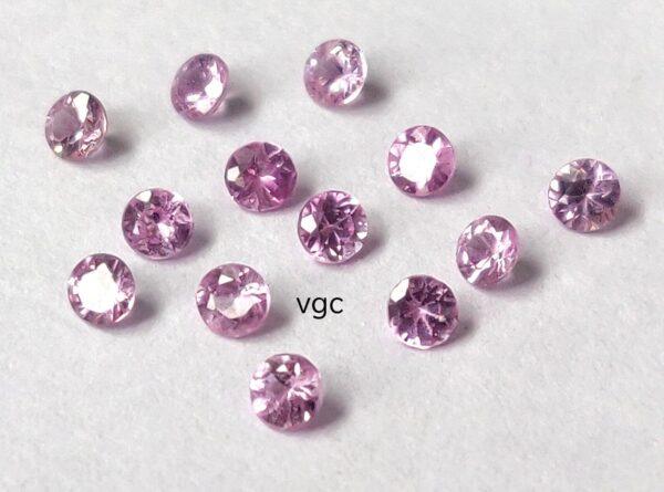 Natural Pink Sapphire 2mm Round Diamond Faceted Cut – AAA Quality Pink Sapphire Round Diamond Cut 2mm