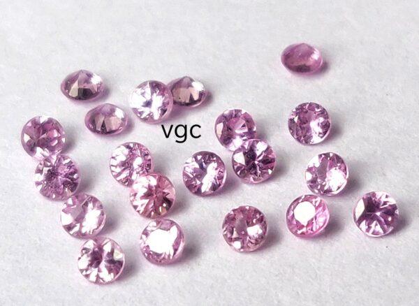Natural Pink Sapphire 2.75 mm Round Diamond Faceted Cut – AAA Quality Pink Sapphire Round Diamond Cut 2.75mm