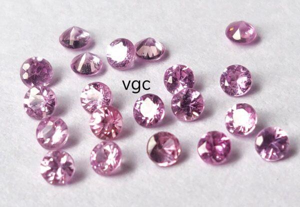 Natural Pink Sapphire 2.75 mm Round Diamond Faceted Cut – AAA Quality Pink Sapphire Round Diamond Cut 2.75mm