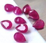 Natural Glass Filled Ruby 4×6 mm Pear Faceted Cut – AAA Quality Ruby Pear Cut 4x6mm