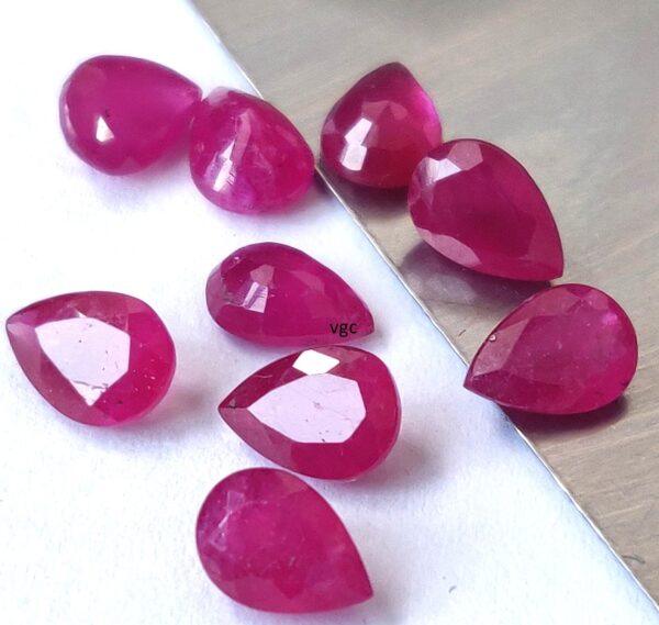 Natural Glass Filled Ruby 4×6 mm Pear Faceted Cut – AAA Quality Ruby Pear Cut 4x6mm