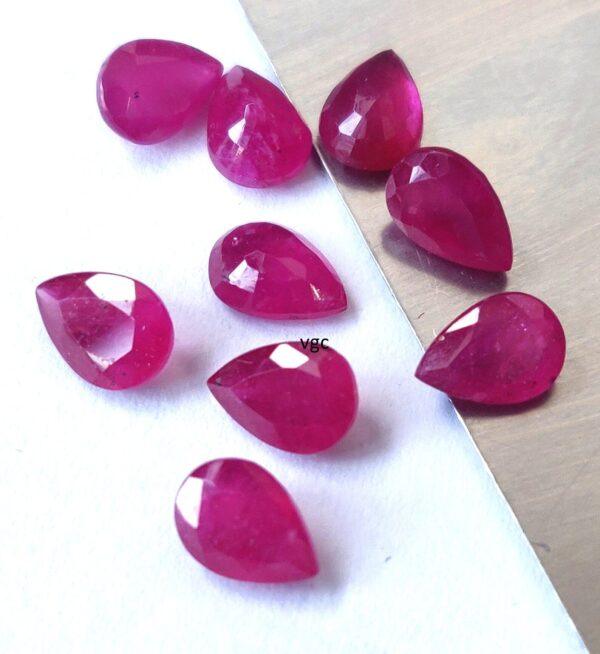 Natural Glass Filled Ruby 4×6 mm Pear Faceted Cut – AAA Quality Ruby Pear Cut 4x6mm