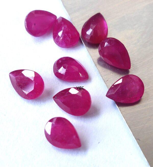 Natural Glass Filled Ruby 4×6 mm Pear Faceted Cut – AAA Quality Ruby Pear Cut 4x6mm