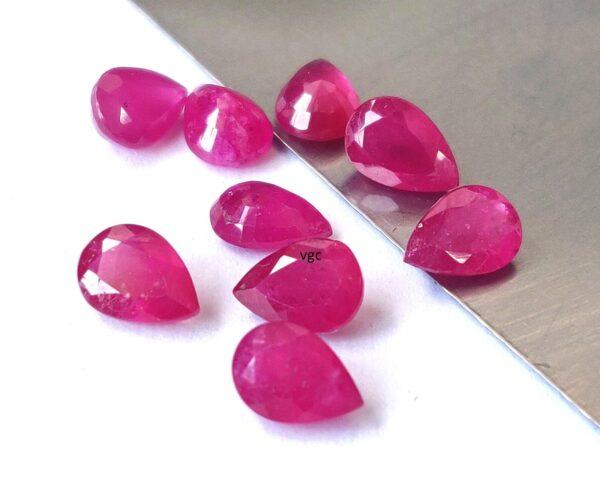 Natural Glass Filled Ruby 4×6 mm Pear Faceted Cut – AAA Quality Ruby Pear Cut 4x6mm