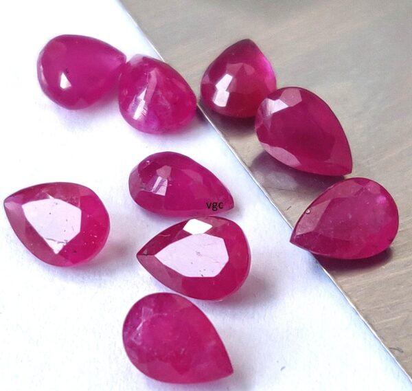 Natural Glass Filled Ruby 4×6 mm Pear Faceted Cut – AAA Quality Ruby Pear Cut 4x6mm