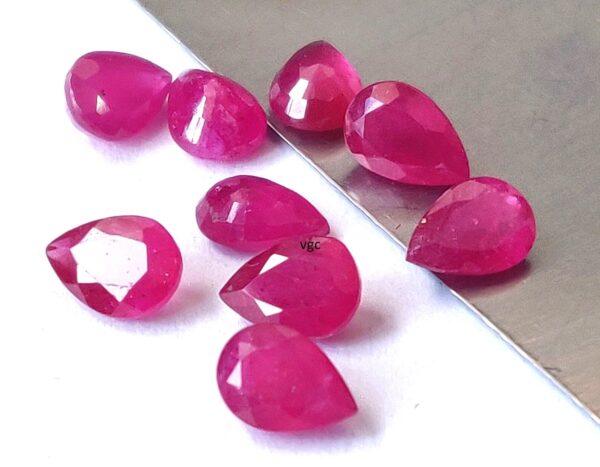 Natural Glass Filled Ruby 4×6 mm Pear Faceted Cut – AAA Quality Ruby Pear Cut 4x6mm
