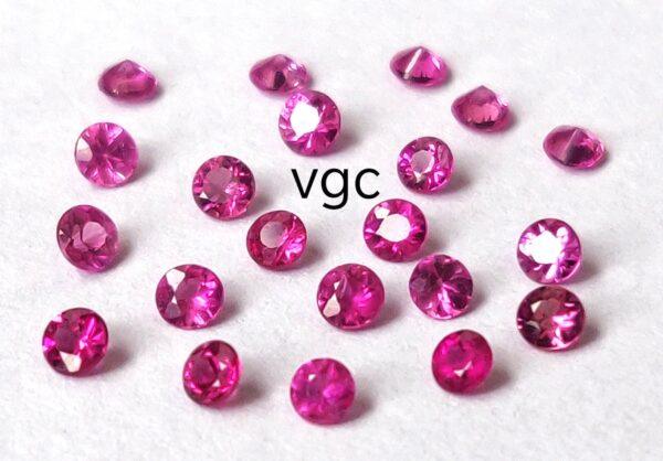 Natural Ruby 3 mm Round Diamond Faceted Cut – AAA Quality Ruby Round Diamond Cut 3mm