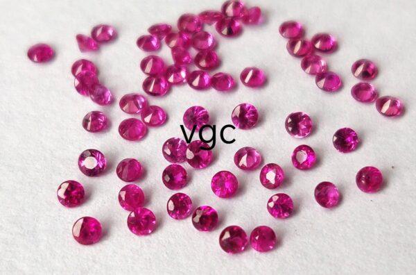 Natural Ruby 1 mm Round Diamond Faceted Cut – AAA Quality Ruby Round Diamond Cut 1mm