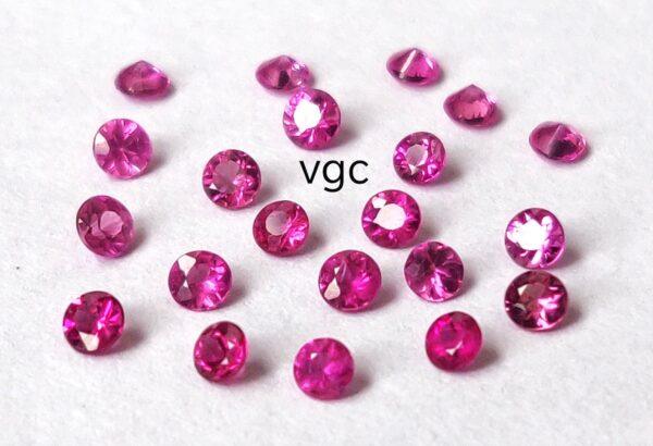 Natural Ruby 3 mm Round Diamond Faceted Cut – AAA Quality Ruby Round Diamond Cut 3mm