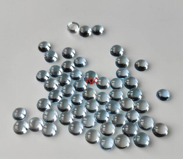 Natural Sky Blue Topaz 10 mm Round Cabochon – AAA Quality Sky Blue Topaz Round Cabochon 10mm