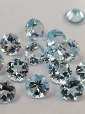 Natural Sky Blue Topaz 4 mm Round Faceted Cut – AAA Quality Sky Blue Topaz Round Faceted Cut 4mm