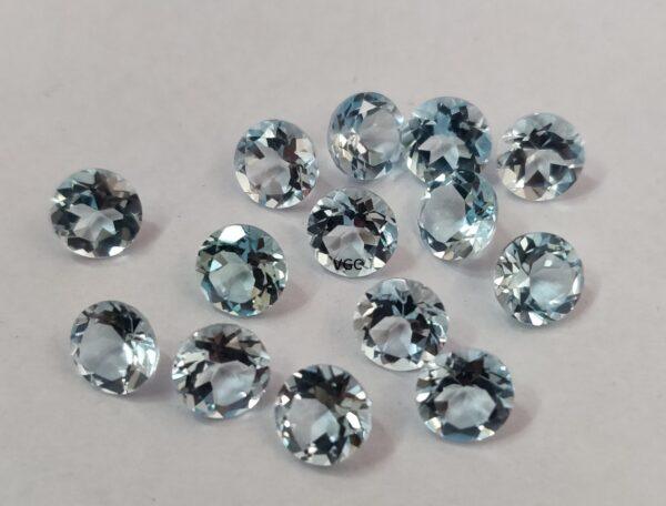 Natural Sky Blue Topaz 4 mm Round Faceted Cut – AAA Quality Sky Blue Topaz Round Faceted Cut 4mm