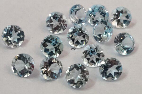Natural Sky Blue Topaz 4 mm Round Faceted Cut – AAA Quality Sky Blue Topaz Round Faceted Cut 4mm