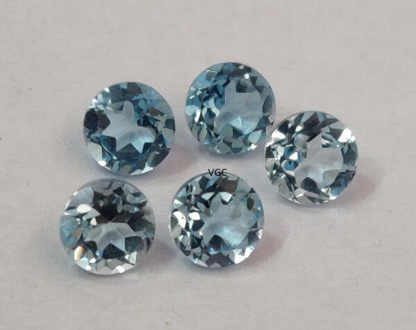 Natural Sky Blue Topaz 11 mm Round Faceted Cut – AAA Quality Sky Blue Topaz Round Faceted Cut 11mm