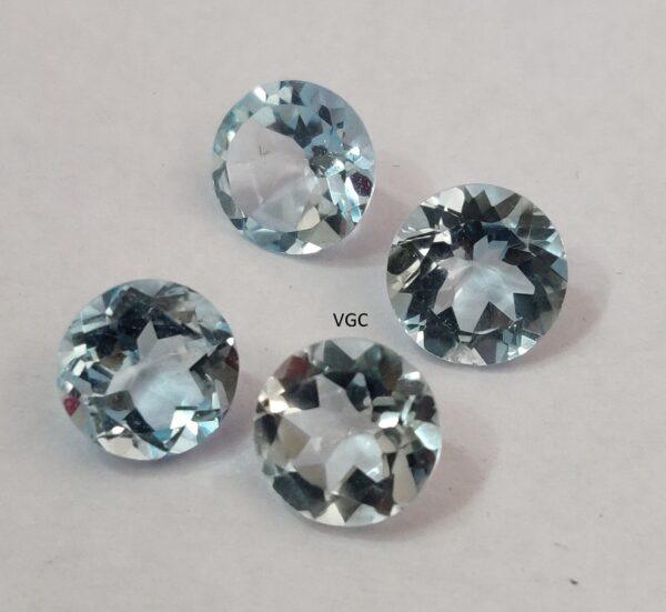 Natural Sky Blue Topaz 11 mm Round Faceted Cut – AAA Quality Sky Blue Topaz Round Faceted Cut 11mm