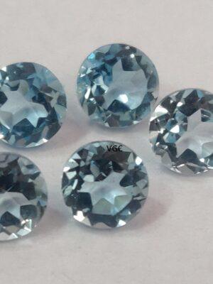 Natural Sky Blue Topaz 10 mm Round Faceted Cut – AAA Quality Sky Blue Topaz Round Faceted Cut 10mm