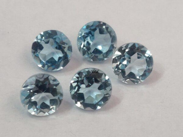 Natural Sky Blue Topaz 11 mm Round Faceted Cut – AAA Quality Sky Blue Topaz Round Faceted Cut 11mm