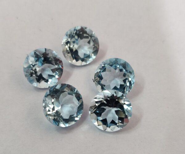 Natural Sky Blue Topaz 11 mm Round Faceted Cut – AAA Quality Sky Blue Topaz Round Faceted Cut 11mm