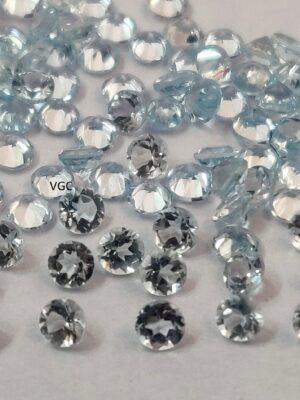 Natural Sky Blue Topaz 1.5 mm Round Faceted Cut – AAA Quality Sky Blue Topaz Round Faceted Cut 1.5mm