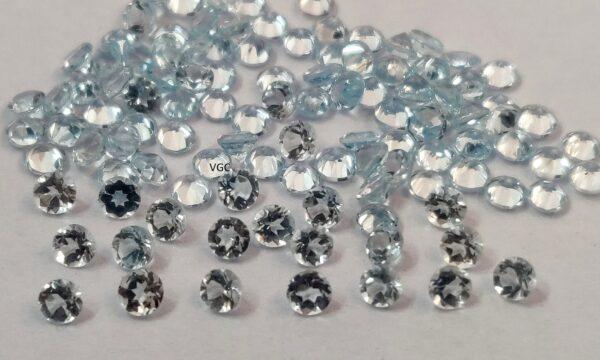 Natural Sky Blue Topaz 1.5 mm Round Faceted Cut – AAA Quality Sky Blue Topaz Round Faceted Cut 1.5mm