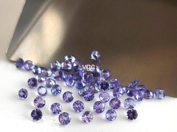 Natural Tanzanite 3 mm Round Cut Faceted – AAA Quality Tanzanite Round Faceted 3mm