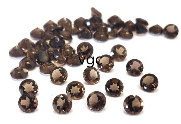 Natural Smoky Quartz 2 mm Round Cut Faceted – AAA Quality Smoky Quartz Round 2mm