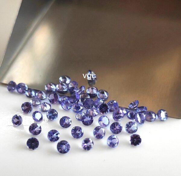 Natural Tanzanite 3 mm Round Cut Faceted – AAA Quality Tanzanite Round Faceted 3mm
