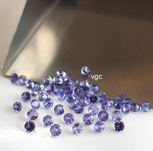 Natural Tanzanite 3 mm Round Cut Faceted – AAA Quality Tanzanite Round Faceted 3mm