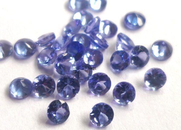 Natural Tanzanite 6 mm Round Cut Faceted – AAA Quality Tanzanite Round Faceted 6mm