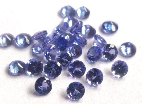 Natural Tanzanite 6 mm Round Cut Faceted – AAA Quality Tanzanite Round Faceted 6mm