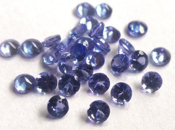 Natural Tanzanite 6 mm Round Cut Faceted – AAA Quality Tanzanite Round Faceted 6mm