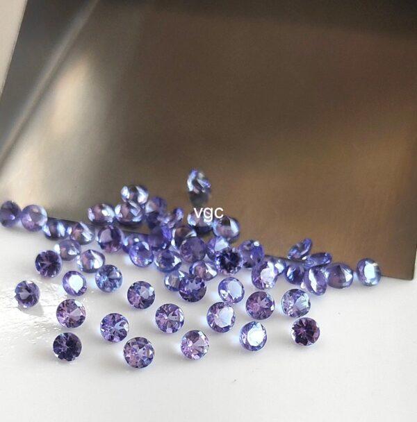 Natural Tanzanite 3 mm Round Cut Faceted – AAA Quality Tanzanite Round Faceted 3mm