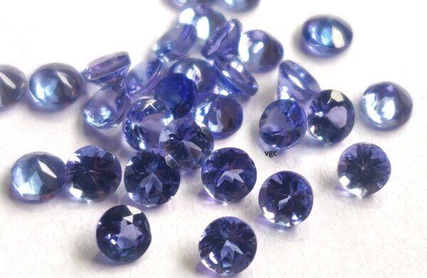 Natural Tanzanite 6 mm Round Cut Faceted – AAA Quality Tanzanite Round Faceted 6mm
