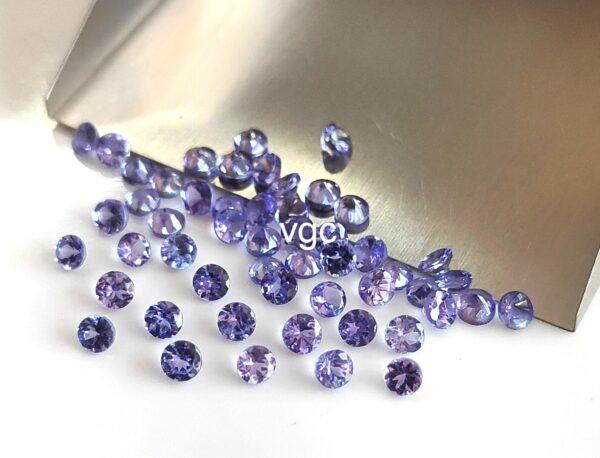 Natural Tanzanite 3 mm Round Cut Faceted – AAA Quality Tanzanite Round Faceted 3mm
