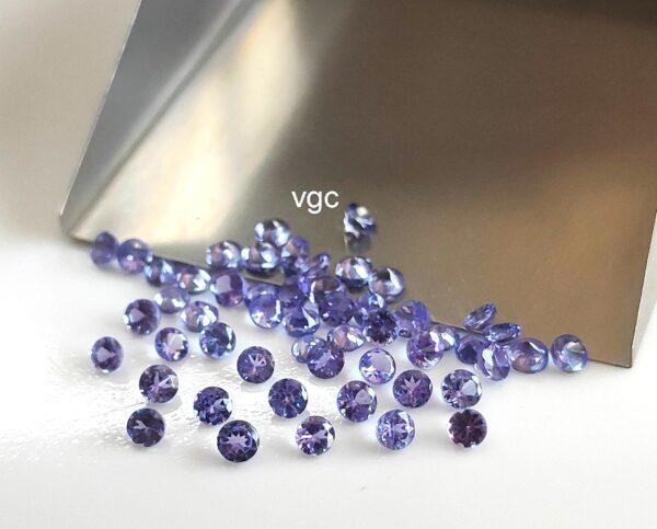 Natural Tanzanite 3 mm Round Cut Faceted – AAA Quality Tanzanite Round Faceted 3mm