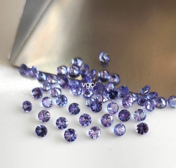 Natural Tanzanite 3 mm Round Cut Faceted – AAA Quality Tanzanite Round Faceted 3mm