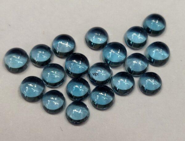 Natural London Blue Topaz 10 mm Round Cabochon – AAA Quality London Blue Topaz Round Cabochon 10mm