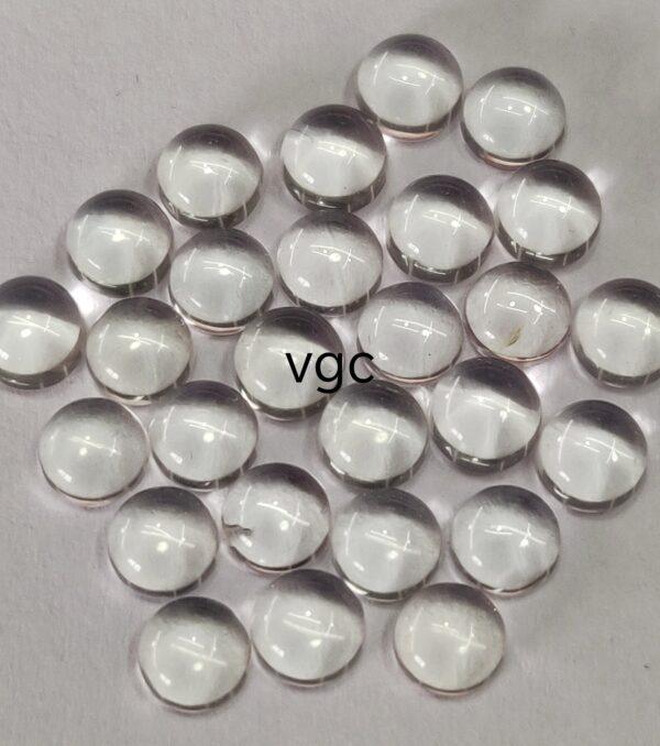 Natural White Topaz 6 mm Round Cabochon – AAA Quality White Topaz Round Cabochon 6mm