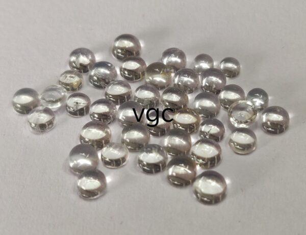Natural White Topaz 4 mm Round Cabochon – AAA Quality White Topaz Round Cabochon 4mm