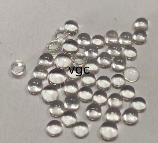 Natural White Topaz 4 mm Round Cabochon – AAA Quality White Topaz Round Cabochon 4mm