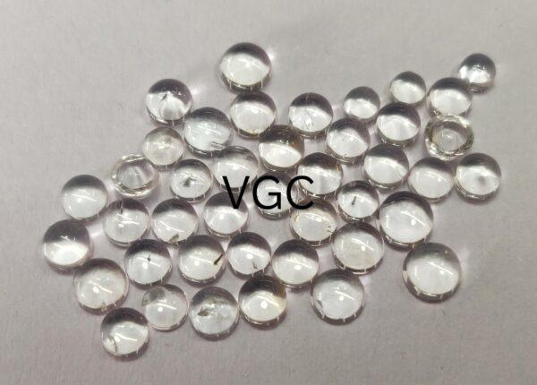 Natural White Topaz 4 mm Round Cabochon – AAA Quality White Topaz Round Cabochon 4mm