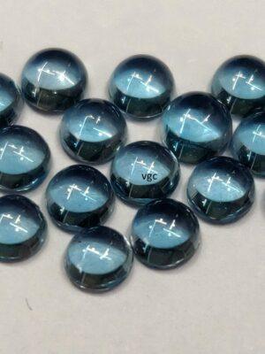 Natural London Blue Topaz 10 mm Round Cabochon – AAA Quality London Blue Topaz Round Cabochon 10mm