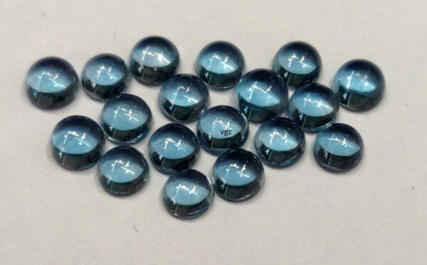 Natural London Blue Topaz 10 mm Round Cabochon – AAA Quality London Blue Topaz Round Cabochon 10mm